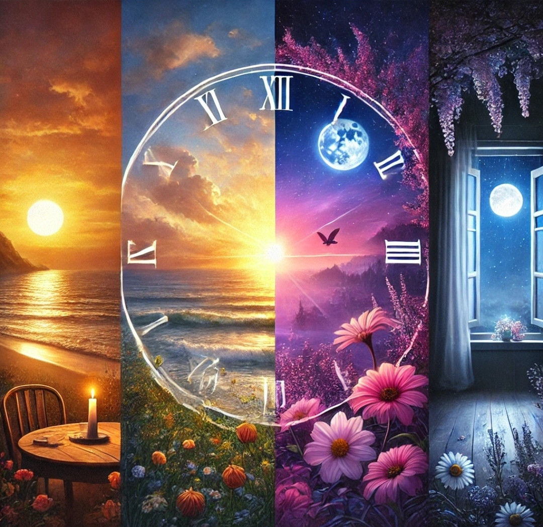 De manhãzinha
beijo-te
como o sol beija o mar:

Lentamente,
com minha luz crescente

ruborescendo o céu
e lhe arrepiando
com todos os sentidos
até seu despertar.

Ao meio-dia
beijo-te
como o sol beija o chão:

Intensamente,
com amor ardente

enfeitando o céu
de azul liberto,
iluminando os jardins
para além da imensidão.

No crepúsculo
beijo-te
como o sol beija o horizonte:

Carinhosamente,
regando o amor-semente

reencarnando o céu
com lilases e bordôs,
vinhos tintos e frutados
convidando-nos à degustação.

À noite, porém,
beijo-te sob as cobertas:

Não há sol, senão
algumas estrelas seletas

testemunhando
a perfeita união das horas,
dos corpos,
das fomes
e das dores

de seres tão amada
por um mero poeta.

Beijo-te
sem pressa ou ânsia,
pois nesse momento
o Tempo não é Rei:

Beijo-te
para provar
que o suspiro é eterno,
mas a eternidade é efêmera
comparada aos beijos
que sempre
te darei.

Alberto Busquets.

#Desafio 033