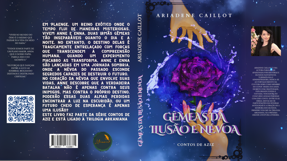 "Gêmeas da Ilusão e Névoa: Contos de Aziz" é uma obra de fantasia escrita por Ariadene Caillot a @cosmopolita.nerd, publicada em 31 de agosto de 2024. 
A primeira vez que tive contato com suas obras eu fiquei muito interessado e já havíamos conversado sobre publicações.
Então, quando começamos a pensar nessa nova fase do Literunico, ela me trouxe essa narrativa de fantasia que se desenrola num reino exótico: Plaenge.
Os detalhes foram me atraindo.
O tempo possui um fluxo misterioso. As protagonistas, Anne e Enna, são irmãs gêmeas inseparáveis, cujas vidas sofrem uma reviravolta após serem submetidas a um experimento macabro que as transforma profundamente. A partir desse evento, elas embarcam em uma história sombria, na qual a "névoa" do passado oculta segredos que podem ameaçar o futuro.
Ao longo da trama, Anne descobre que sua verdadeira batalha não é apenas contra inimigos externos, mas também contra o próprio destino.
A história me pega porque explora temas como a dualidade entre luz e escuridão, o poder e a realidade do livre-arbítrio e os dilemas morais que surgem quando o controle sobre a própria vida é retirado. A fusão de elementos de magia e ciência enriquece o enredo, proporcionando uma leitura envolvente e reflexiva, algo com o qual me identifico.
Com uma escrita cativante e uma construção de mundo detalhada, recomendo "Gêmeas da Ilusão e Névoa" para todos que gostam de fantasia e ficção científica e que buscam uma narrativa profunda e instigante. O jogo entre  as protagonistas oferece uma reflexão sobre os desafios de enfrentar forças além do controle social e a busca por alguma esperança em meio à escuridão.
E finalmente saiu a primeira resenha da Biblioteca.

#resenhas #GêmeasdaIlusãoeNévoa:ContosdeAziz
📖 [Ver livro](https://www.literunico.com.br/books/1)