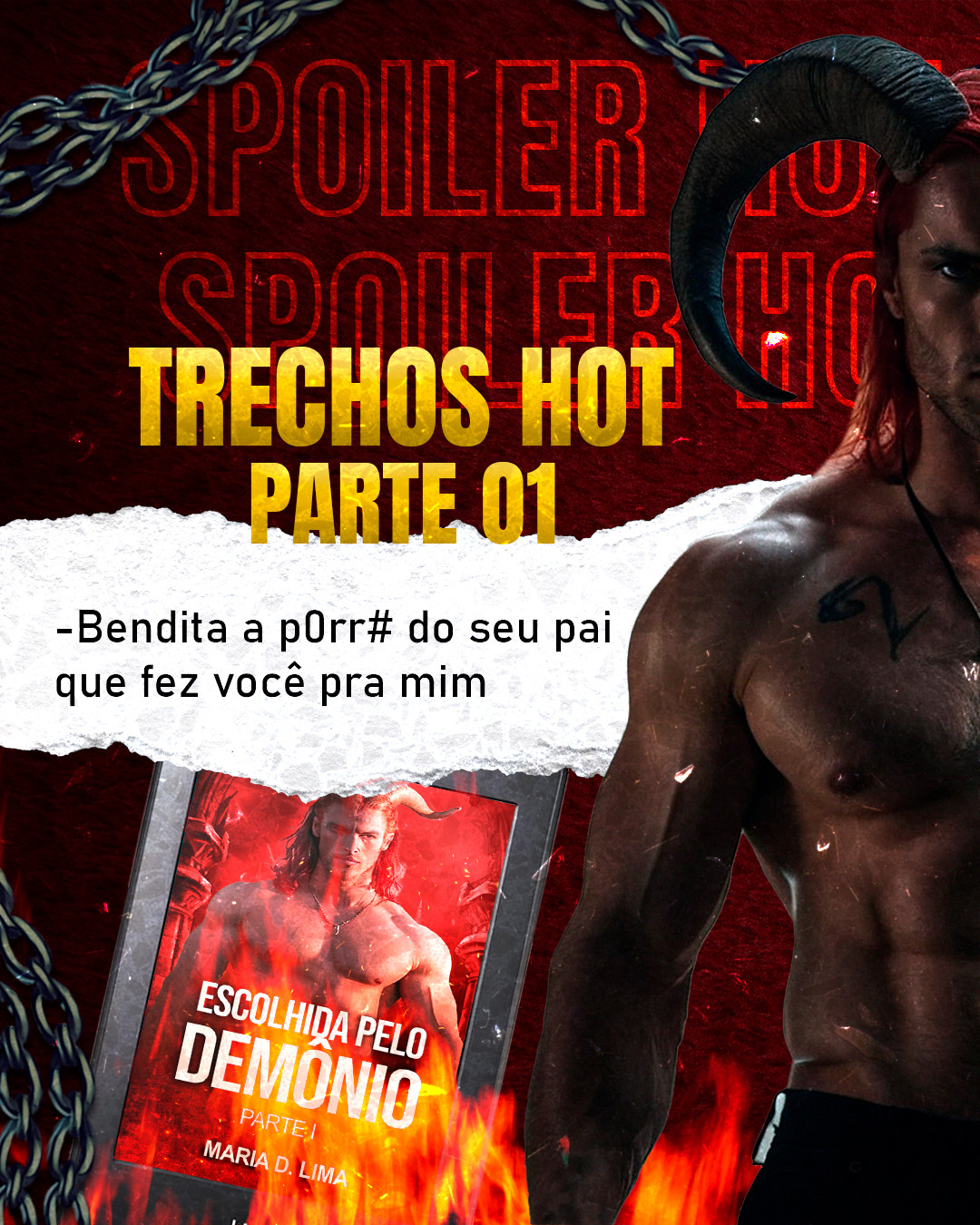 Disponível na amazon e kindle unlimited!
Escolhida pelo demonio.
Link; https://a.co/d/86PVWHN