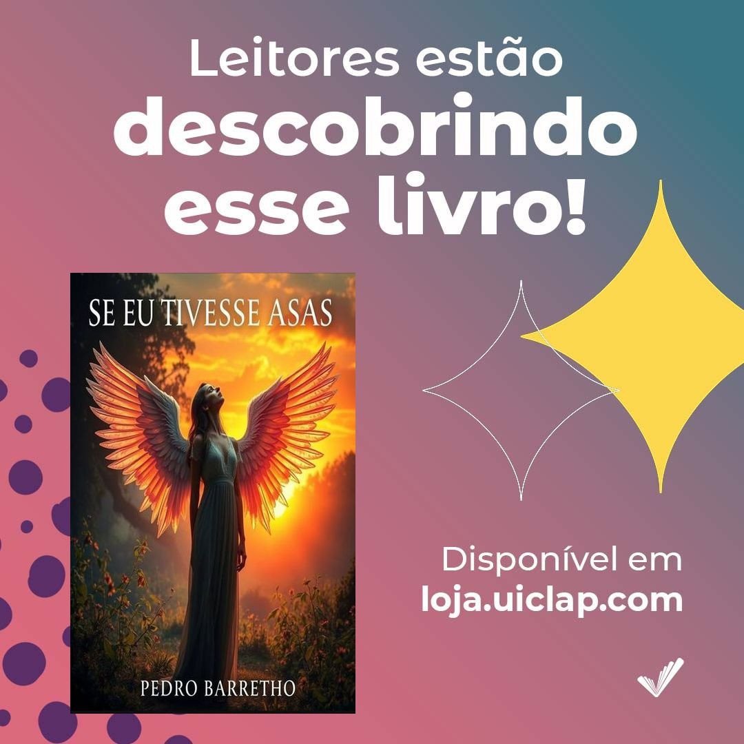 Meus caros amigos leitores, obrigado por aproveitarem o período gratuíto na Amazon do meu e-book "Se Eu Tivesse Asas". Tive mais de 100  livros baixados e cheguei em pouco mais de uma hora ser até o livro top 1  de literatura e ficção para jovens e adolescentes na Amazon. Com sucesso do titulo informo a todos que estou o publicando o físico pela plataforma Uiclap. Segue o  link para aquisição:

https://loja.uiclap.com/titulo/ua95031

Agradeço a todos pela fidelidade como meus leitores e admiradores da minha obra.