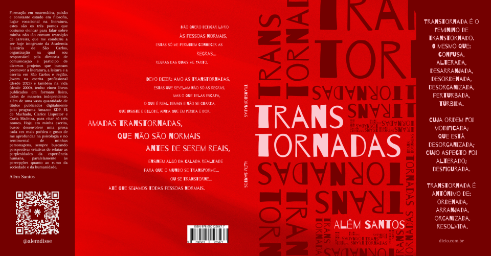 Não quero dedicar livro
às pessoas normais,
estas só me permitem conhecer as
regras...
regras das quais me farto.
Devo dizer: amo as transtornadas,
estas que revelam não só as regras,
mas o que delas escapa,
o que é real demais e não se guarda,
que insiste e eclode, ainda que em ferida e dor.

Amadas transtornadas,
que não são normais
antes de serem reais,
ensinem algo da calada realidade
para que o mundo se transforme...
ou se transtorne...
até que sejamos todas pessoas normais.

https://a.co/d/aDaXlq1

Livro de contos, versão física disponível pela loja Literúnico 😁