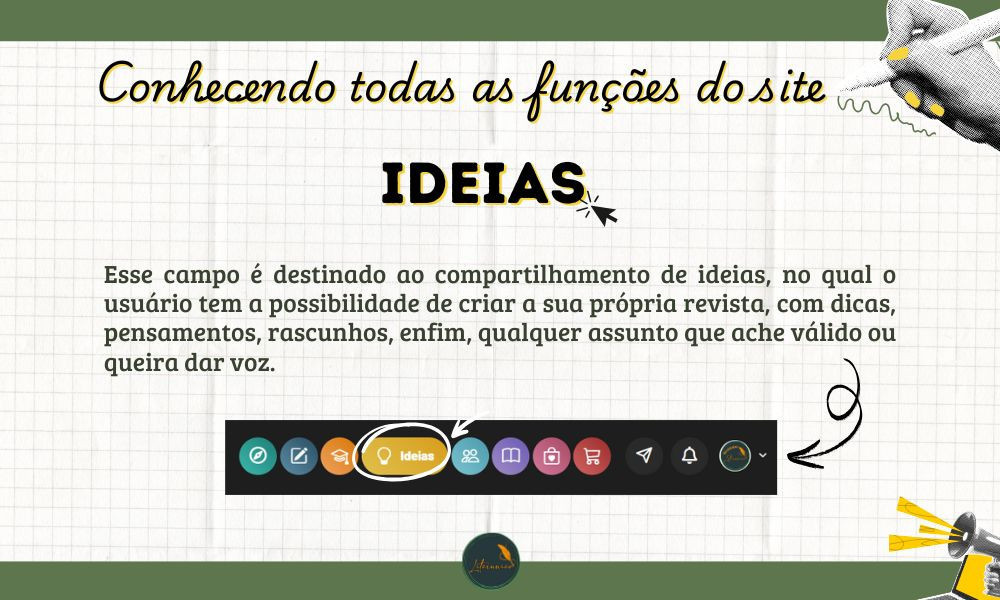 Você sabia que "Ideias" é a mais nova ferramenta do site? 

Crie a sua Revista: https://www.literunico.com.br/ideas

Me conta aqui nos comentários o que você achou dessa novidade! 👇