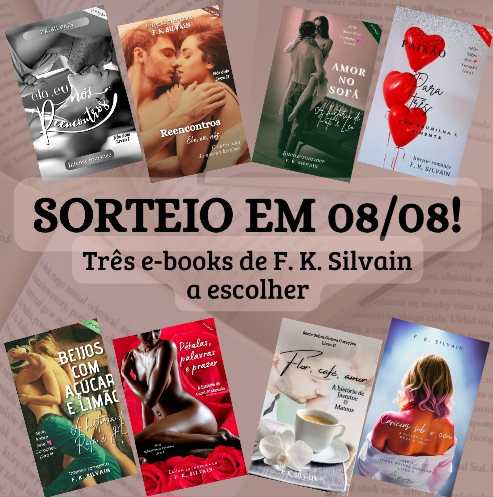 Oi, gente! Queria pedir o apoio dos colegas e, de quebra, dar a oportunidade de conhecer meus romances totalmente grátis!

https://www.instagram.com/p/DM5PDz3Myvp/?igsh=b216bHc3MTJtdDV6

Estou sorteando 3 deles. Não custa nada participar e quem ganhar pode ficar com o e-book ou presentear um amigo! Posso contar com vocês? 😉