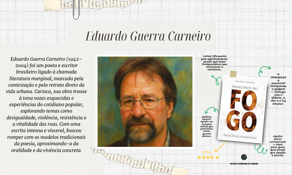 "✨ Eduardo Guerra Carneiro (1942–2000) foi escritor e pensador espiritual brasileiro, autor de obras que unem fé, reflexão e busca interior. Em livros como Princípios do Fogo Espirituais, explorou a força transformadora da espiritualidade e da consciência, propondo caminhos de autoconhecimento e renovação. Sua escrita é marcada pelo desejo de iluminar a vida cotidiana com profundidade e esperança. 📚✨
<a href="https://www.literunico.com.br/books/1282">Aqui!</a>
#EduardoGuerraCarneiro #literunico #espiritualidade"