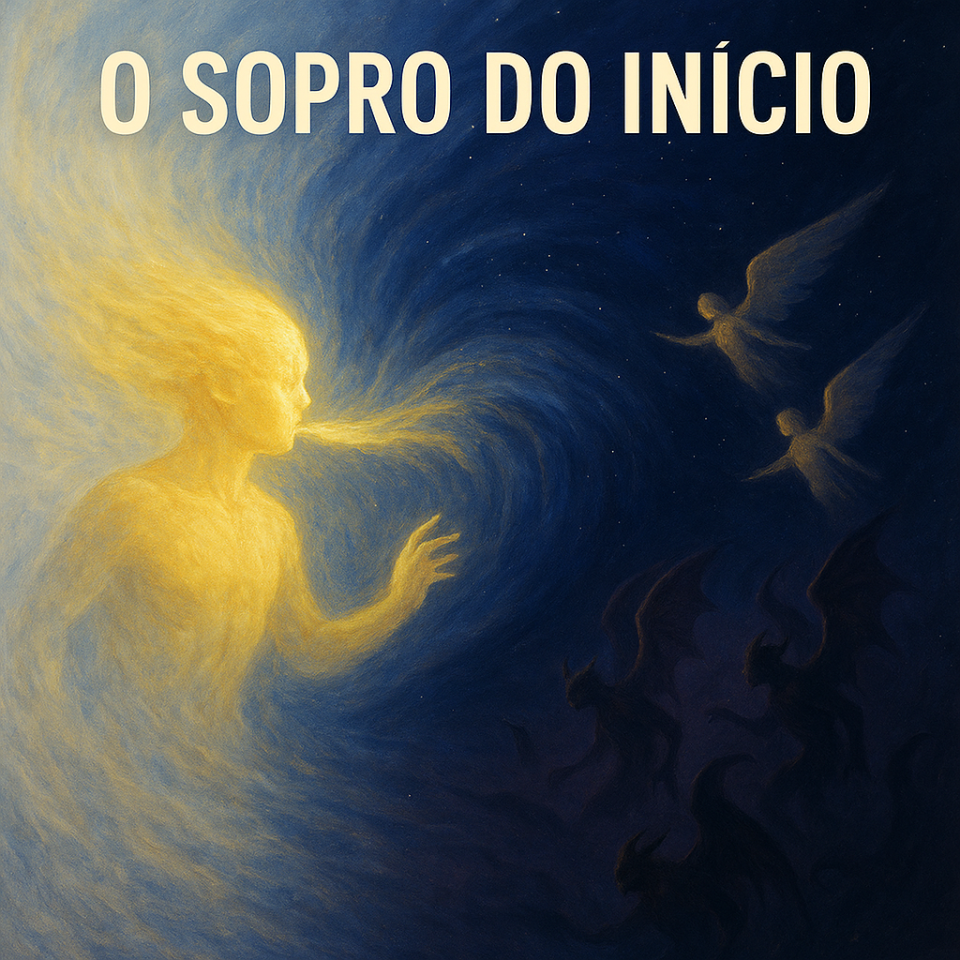 O Sopro do Início
Antes de tudo, havia o som da respiração do Universo. 
Ele vinha do pulsar — suave e contínuo — do próprio existir. 
Era o prenúncio da presença da vida. 
Tudo era branco — como uma mente morta, sem lembranças, sem sentimentos. 
Então, uma explosão despertou o Criador.
 Seu coração acelerou e, do turbilhão do sentir, nasceu um amor profundo — força primeira que moldou formas-pensamento, desenhando ideias no vazio. 
Assim surgiram as imagens — adormecidas, à espera do toque da ação. O gesto rompeu a inércia. 
A mão rasgou o silêncio, e o invisível ganhou forma. 
A escuridão se espalhou, tingindo o tecido imaculado do mundo. 
Anjos e demônios, que habitavam o plano infinito, tornaram-se visíveis — antes ocultos, pois sem contraste não há forma. 
Flutuaram entre o nada e o quase-ser, aguardando o primeiro sopro da criação. 
Os anjos brilharam diante da sombra e revelaram a própria essência da luz. 
Os demônios, em justa compensação, assumiram o papel do equilíbrio.
 E assim, o cosmos começou a ganhar cor. 
Os anjos ascenderam em voo, enquanto os demônios buscaram abrigo no submundo. 
Preto e branco — revelação e harmonia. 
Anjos e demônios: polos distintos, partes da mesma Obra.
@rschumaher
