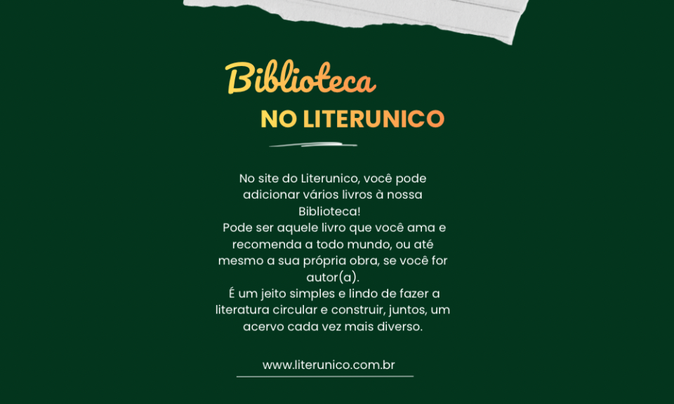 Passo a passo — Como adicionar um livro na Biblioteca do Literunico

1️⃣ Crie sua conta no site
Faça seu cadastro no Literunico e faça login.

2️⃣ Acesse a Biblioteca
Clique no ícone de seções no canto superior da página e selecione “Biblioteca”.

3️⃣ Pesquise o livro
Na barra de pesquisa, digite o título do seu livro favorito e veja se ele já está cadastrado.

4️⃣ Cadastre o livro
Se não encontrar, clique em “Deseja cadastrar o livro?” e preencha as informações solicitadas.

Pronto! O livro passa a fazer parte da Biblioteca do Literunico. 📚✨

#Literunico #BibliotecaLiterunico #Leitura #IndiqueUmLivro #AutoresIndependentes #LivroNovo #LeitoresDoBrasil #ClubeDoLivro #LeituraCompartilhada #DicasDeLeitura