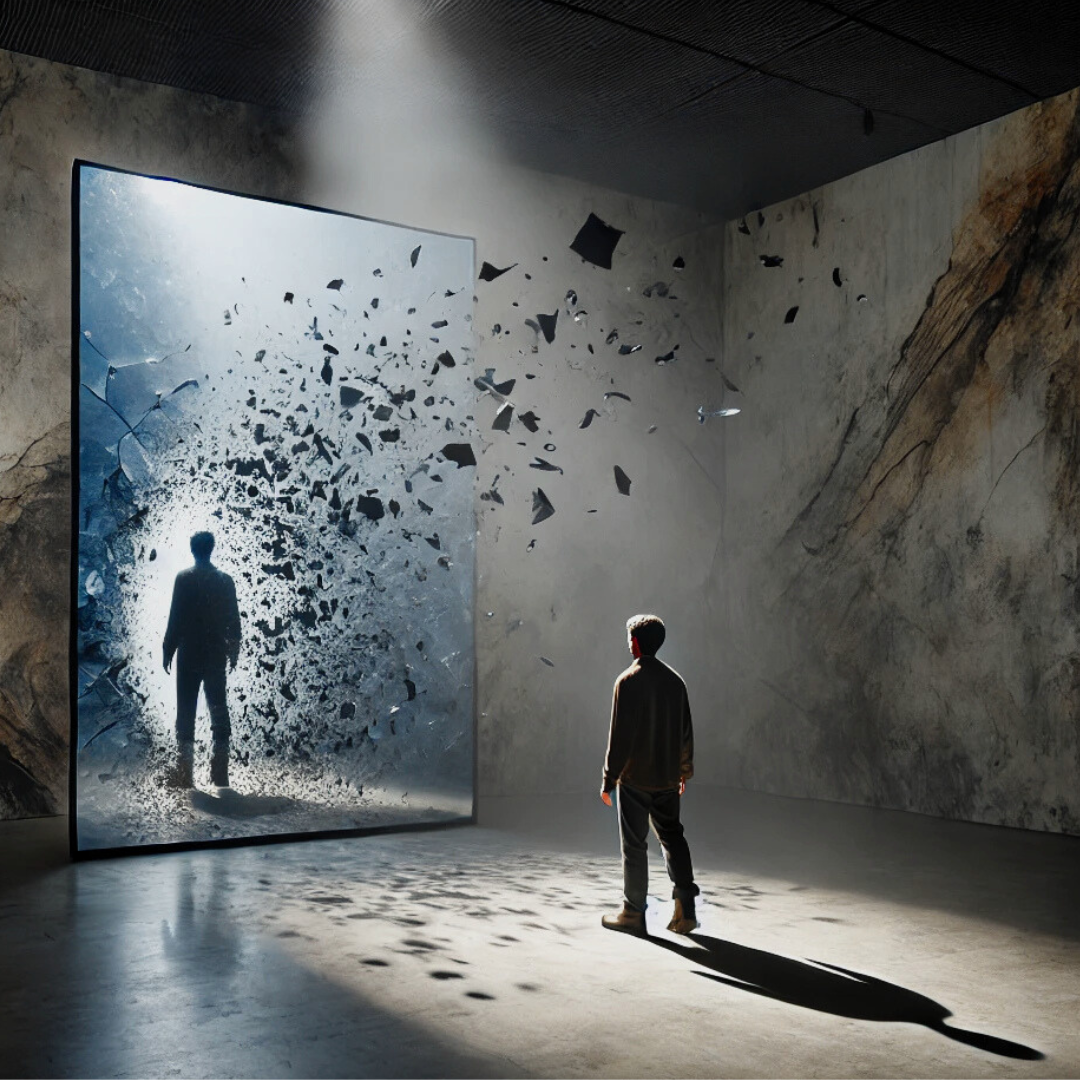 #desafio - 4

Reflexo 

Ao olhar para o espelho refleti,
Se ainda era eu 
Quem estava ali.

Me olho e não me reconheço,
Eu sou essa pessoa que vejo?

Um amontoado de cansaço,
Decepções e anseios.
Eu sou isso que vejo?

Eu vejo o que você vê?
Quem é você?

Eu sou o que quero ser,
Sou o que você quer ser.
Você me vê?

Jusley Naiane