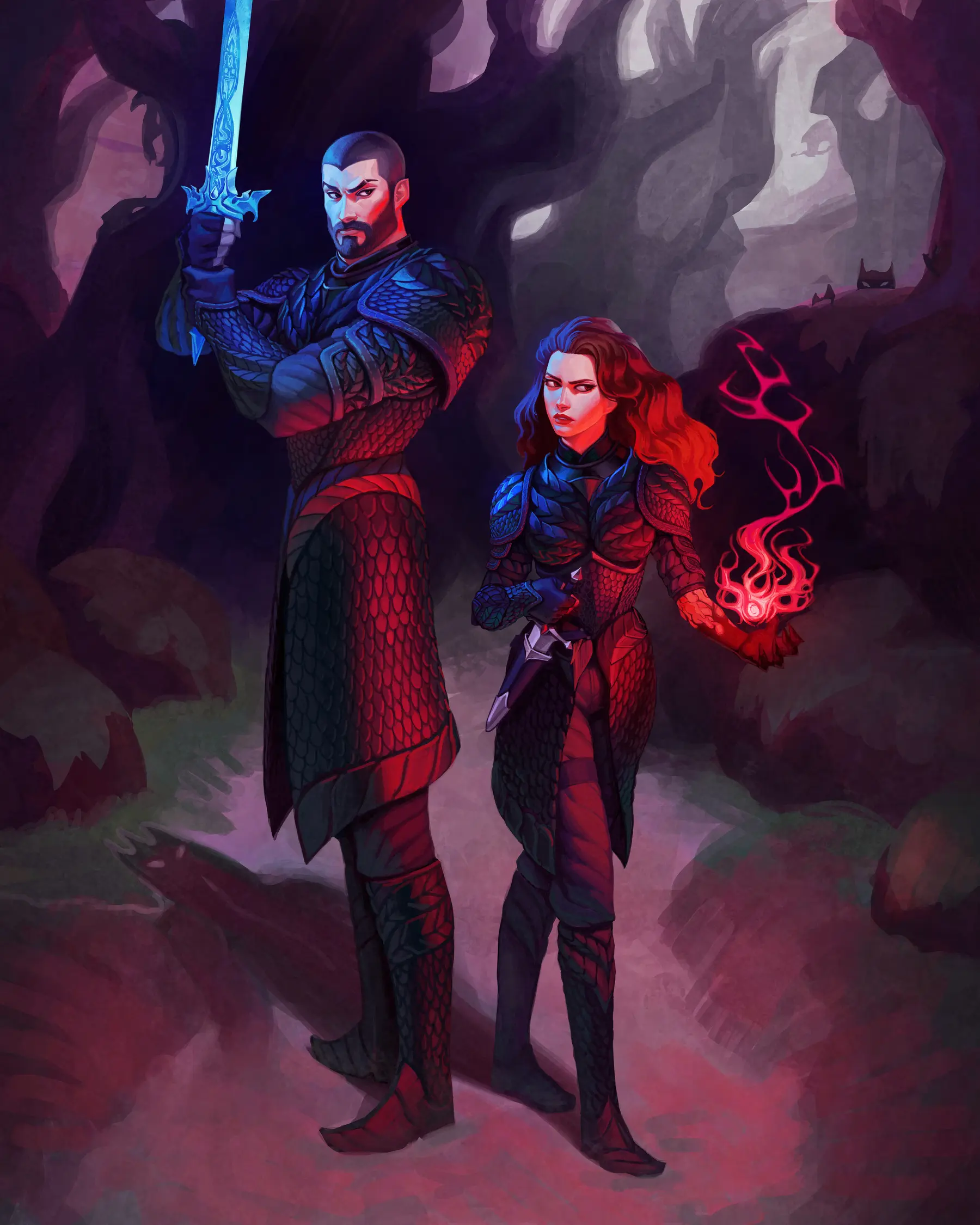 Laura e Cassio em uma floresta de Andenia
