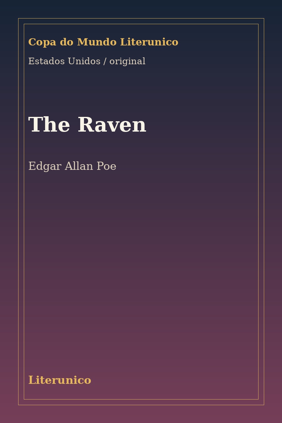 Capa de The Raven: Original em Inglês