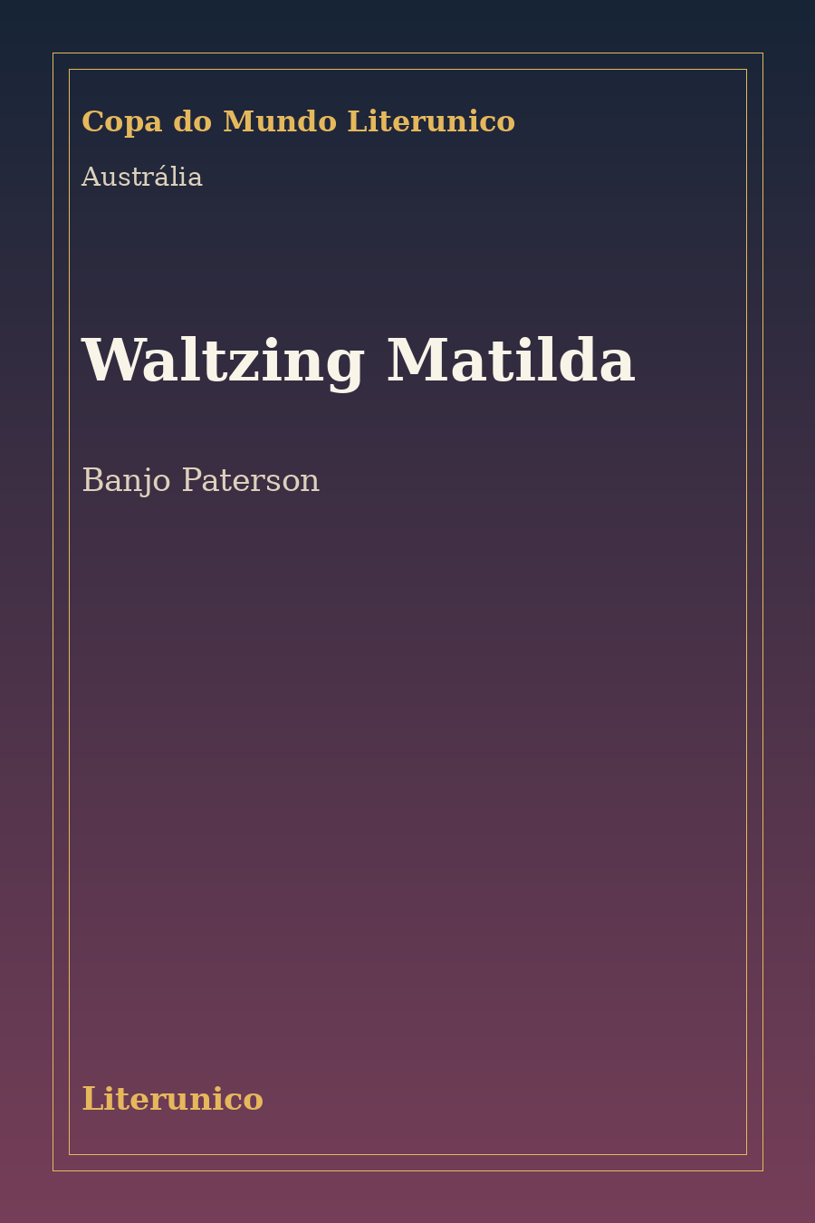 Capa de Waltzing Matilda: Tradução Literunico