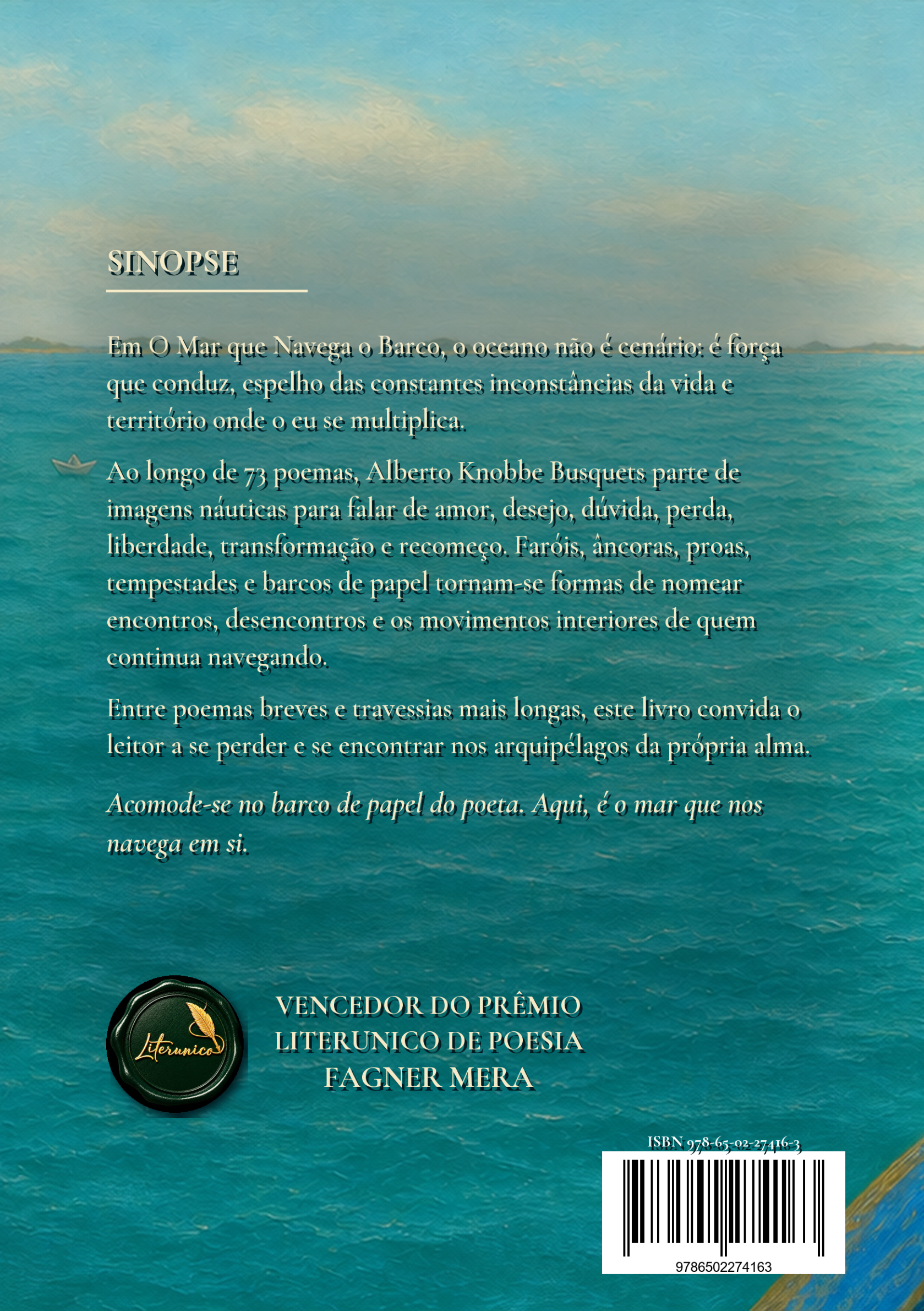 Contracapa de O Mar que Navega o Barco