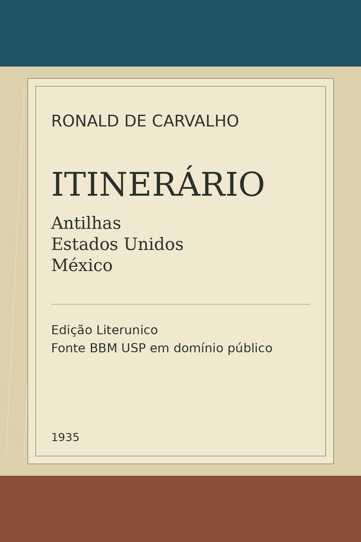 Capa de Itinerário: Antilhas, Estados Unidos, México
