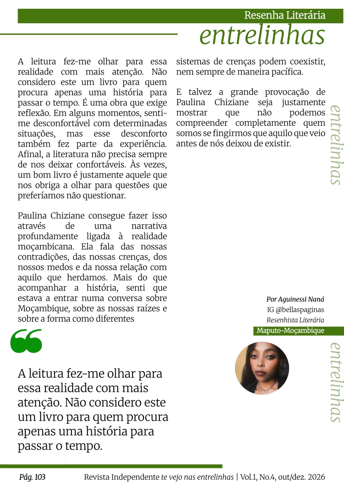 Página 103 da edição 4, com a composição original da revista