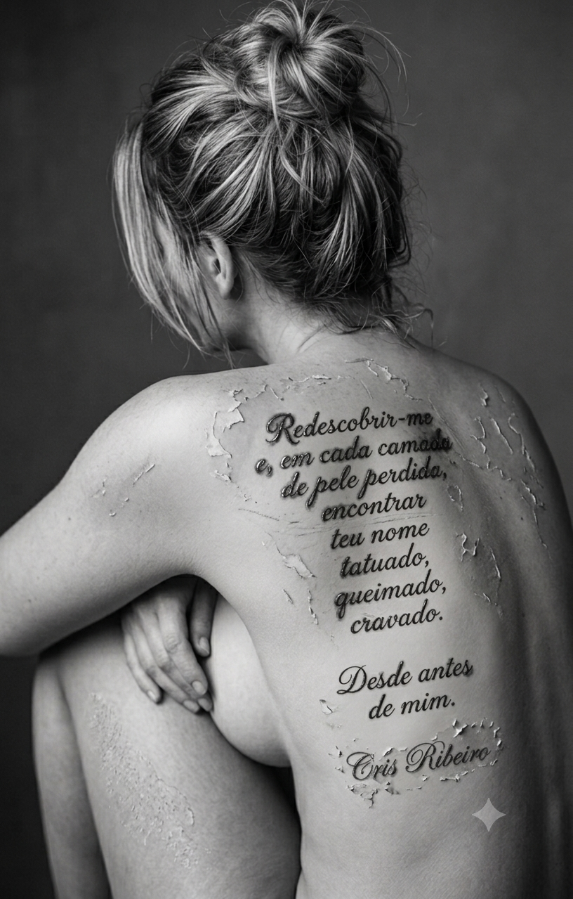 Redescobrir-me
e, em cada camada
de pele perdida,
encontrar
teu nome
tatuado,
queimado,
cravado.

Desde antes
de mim.

Cris Ribeiro