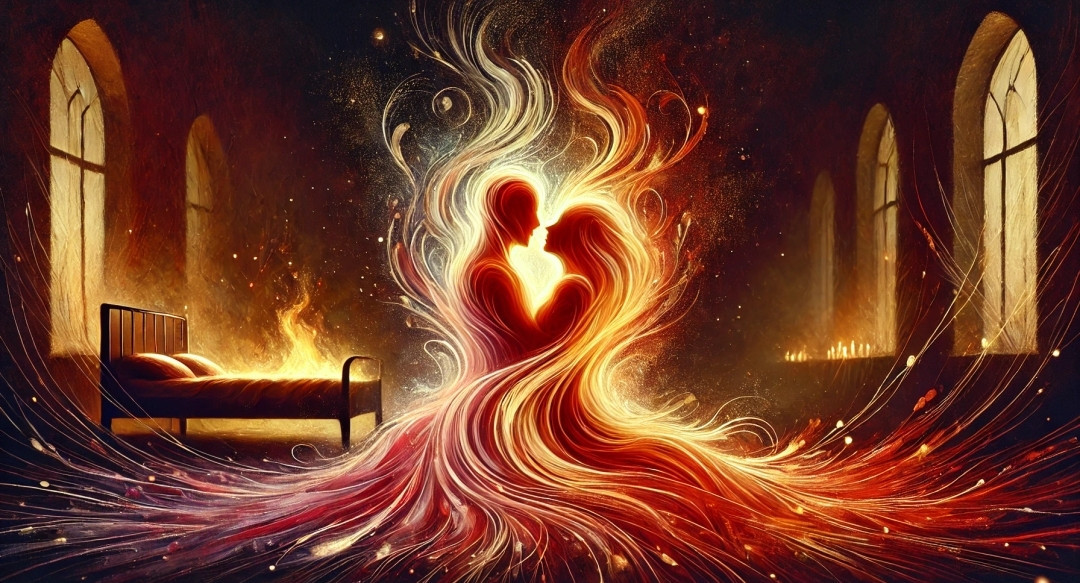 #🅢🅔🅧🅧🅧🅣🅞🅤

A chama
nos teus olhos
me chama
a bailar.

A chama
dos meus olhos
te clama.
Insana!

A chama
dos teus olhos
consome
o meu ar...

A chama
chamusca
a cama.

A cama
inflama
os corpos.

Os corpos
em chamas
não ardem:

Incorporam
o fogo 
faminto
sedento
de dentro
ao centro
do leito-mundo
ao sol-tesão,

iluminando fundo
nosso ardente
desejo-imensidão.

Alberto Busquets.

#Desafio 024