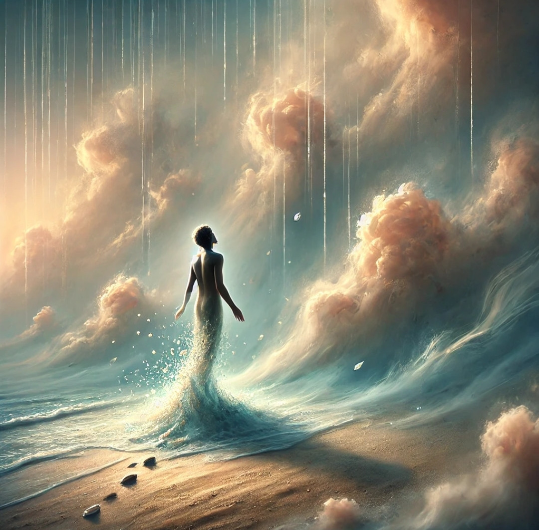 Não quero te amar.

Quero primeiro me desarmar.

Quero poder mirar
tuas nuvens,
com impulso de nadadeiras
deixando o chão.

Chorar a terra que escorre
dos dedos nascidos,

sorrir pela água
dos olhos dormidos...

Não,

não quero voar.

Quero primeiro me encontrar.

Quero poder,
posso querer

a leveza de chover
sobre teu mar.

Não quero te amar...

Amei sem querer.

Mas já é cedo;
não há mais medo:

Encontrei minhas asas
voando você.

Alberto Busquets.

#Desafio 086