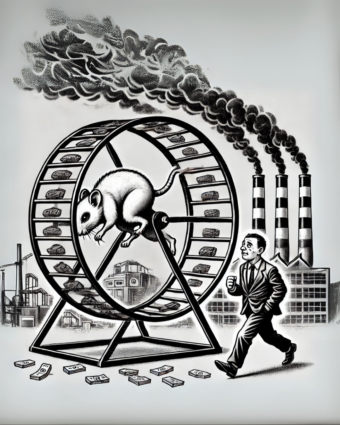 #desafio 48/365

Frase motivacional 
É o caralho 
Eu já tô cansada
Desse sistema falho

Trabalho e mais trabalho
É difícil lutar quando falta
O arroz e feijão no prato 

Miséria e fome fabricada
Para manter a força da
mão-de-obra escrava

Rato correndo na roda
Cachorro correndo atrás 
Do próprio rabo

O capitalismo é o diabo
Te rouba a vida, e o sonho
Escorre pelo ralo

Trabalhe para se manter vivo
Enquanto seu patrão fica mais rico
E o coração do povo...
passivo, cativo.

Jusley Naiane