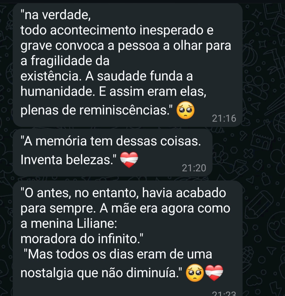 A querida @fksilvain leu meu conto Menino Deus e fez comentários tão maravilhosos e aconchegantes. Obrigada, minha linda. 

Em breve vou colocar meus contos aqui por um preço simbólico. Topam apoiar uma escritora independente?