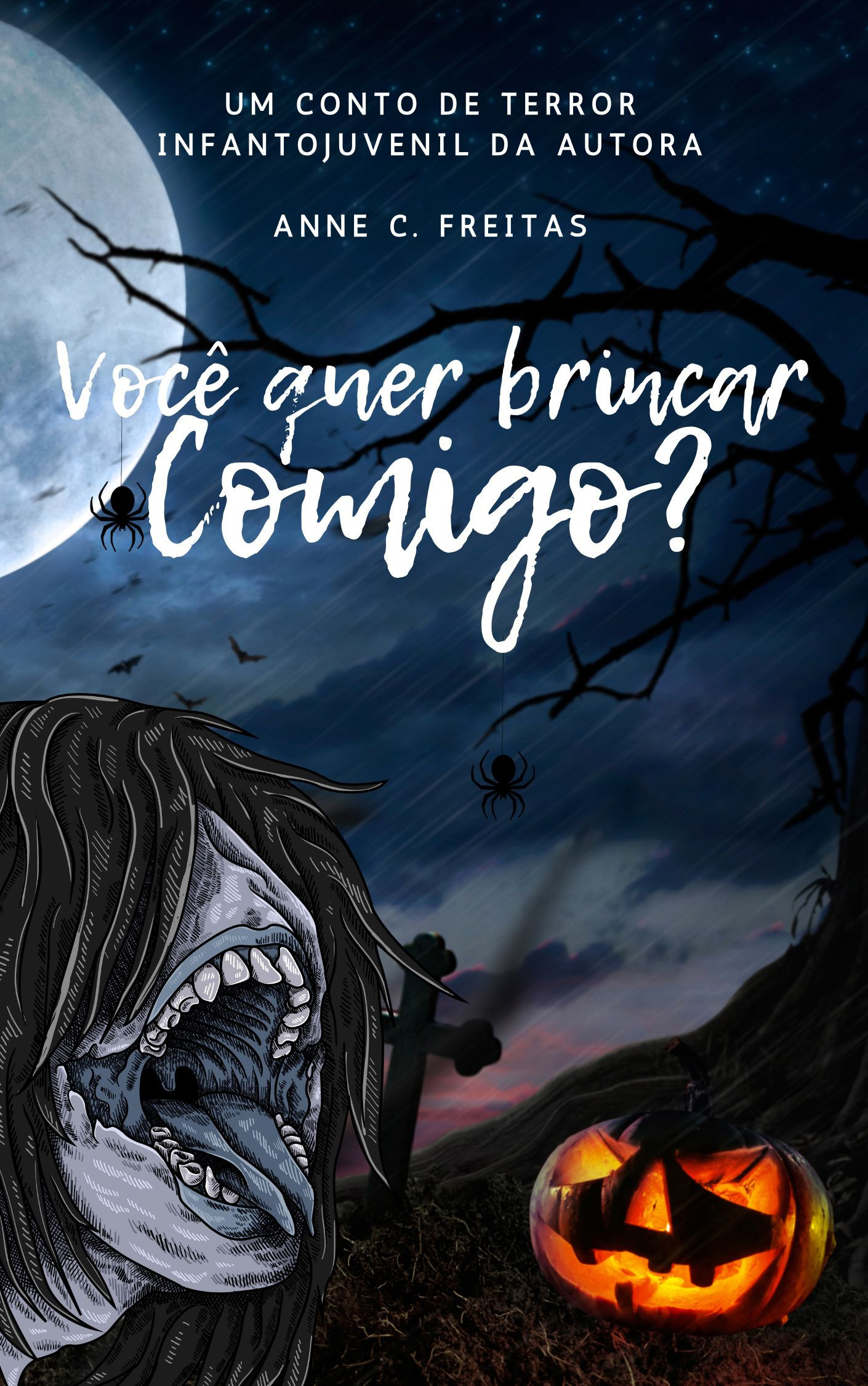 A sinopse e a capa do meu novo conto:

Lilian é uma bruxa discriminada pelo sua magia rara, um dom natural para as trevas, portanto, seus feitiços normalmente provocam acidentes e por isso, ninguém quer fazer amizade com ela.
Mateus é um bruxo que por mais dedicado e esforçado que seja, ainda não entende o tipo de magia que possui, podendo desde criar chamas vivas a se teleportar para outro lugar.
O professor Jânio precisa organizar uma festa de halloween na escola, e vê nisso, a oportunidade de unir esses dois jovens desastrados para os ajudar a conquistarem novos amigos enquanto se livra de sua obrigação.
Ele só não esperava que os dois fossem transformar a festa em um show de travessuras.

Em breve!