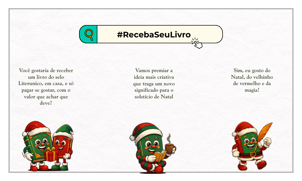 ✨ Festival da Luz – Literúnico ✨
O fim do ano chegou iluminando novos caminhos, e no Literúnico, vamos celebrar com arte, afeto e muita criatividade!  

Na nossa sala de bate-papo, você vai poder escrever, trocar ideias, compartilhar sentimentos e deixar sua imaginação florescer. Um espaço leve, acolhedor e cheio de boas conversas.

🎄✨
Venha viver esse momento com a gente.
Porque escrever também é iluminar.

#FestivalDaLuz #Literúnico #NatalLiterário #Poesia #Criatividade #EscritaColetiva #ComunidadeLiterária