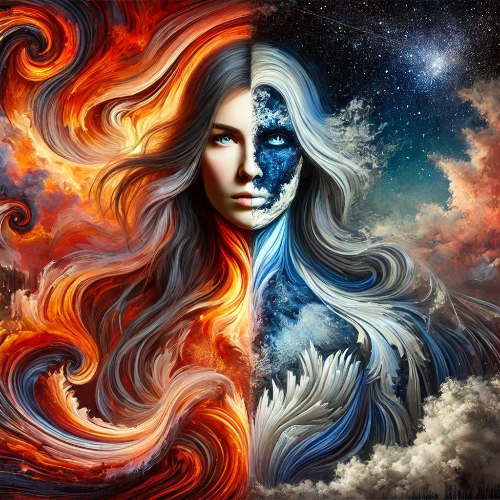 #Dia 213
Inconstância

Troca.
O dia, de cor.
O céu,
De humor. 

Ela vem! 
Como chuva que passa,
Arrasta folhas,
Poeira elameia
E desaparece.

Fica.
A marca no ar,
O formato do riso,
A dúvida do olhar.

Inconstância é espelho partido,
Cada pedaço o meio todo.
É promessa sem porto,
Destino sem mapa,
O instante que se escapa.

E ao partir,
Deixa sempre o desejo:
“Volta.”

Eder B. Jr.