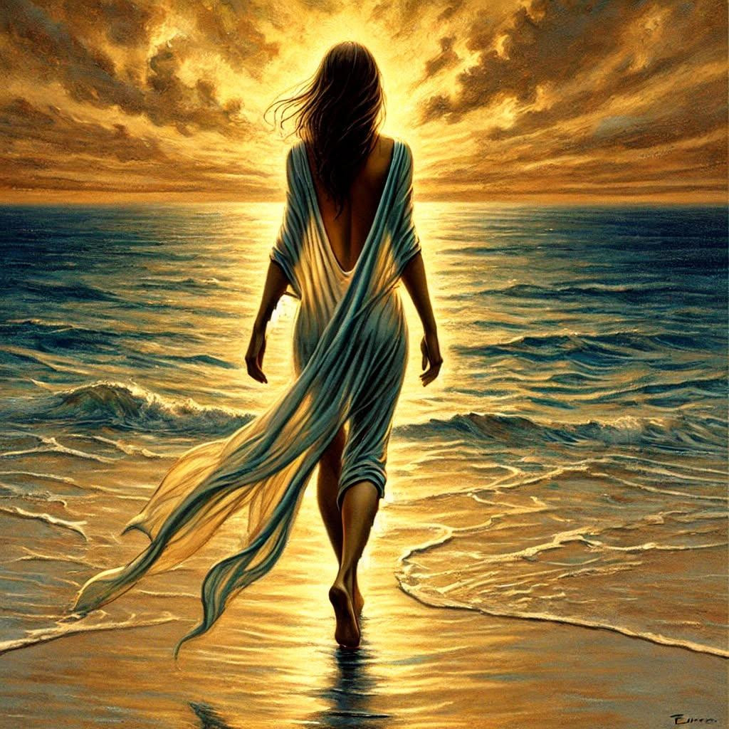 Dia 219
Complacência

Anda.
Pés descalços na areia,
Deixa o mar levar a dor.
Sua presença semeia,
Traz cor.

Olha.
Sem pressa,
Sem peso.
Nasce um sorriso,
Na pausa da palavra.
Se interessa.

Complacência é o abraço,
Que acolhe o erro,
Sem julgar.
É melodia suave,
Que dissolve o rigor.

Não exige mudança,
Oferece tempo.
E no silêncio,
Ensina:
Aceitar é outra forma
De amar.

Eder B. Jr.