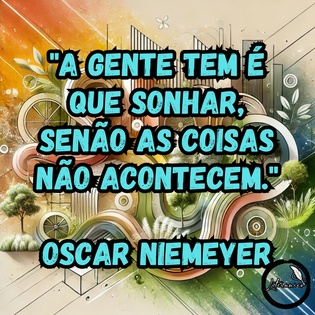 #Bom dia! Hoje é domingo, 15 de dezembro de 2024.

Palavra do dia:
#𝔸𝕣𝕢𝕦𝕚𝕥𝕖𝕥𝕦𝕣𝕒

Frase do dia:
"A gente tem é que sonhar, senão as coisas não acontecem." — Oscar Niemeyer 

Datas comemorativas:

Dia do Arquiteto e Urbanista

Dia do Jardineiro

Dia Nacional da Economia Solidária

Aniversariantes do dia:

Oscar Niemeyer (1907–2012): Arquiteto brasileiro, conhecido por projetar Brasília.

Adriana Esteves (nascida em 1969): Atriz brasileira renomada por papéis marcantes na televisão.

Chico Mendes (1944–1988): Seringueiro e ativista ambiental brasileiro, defensor da Amazônia.