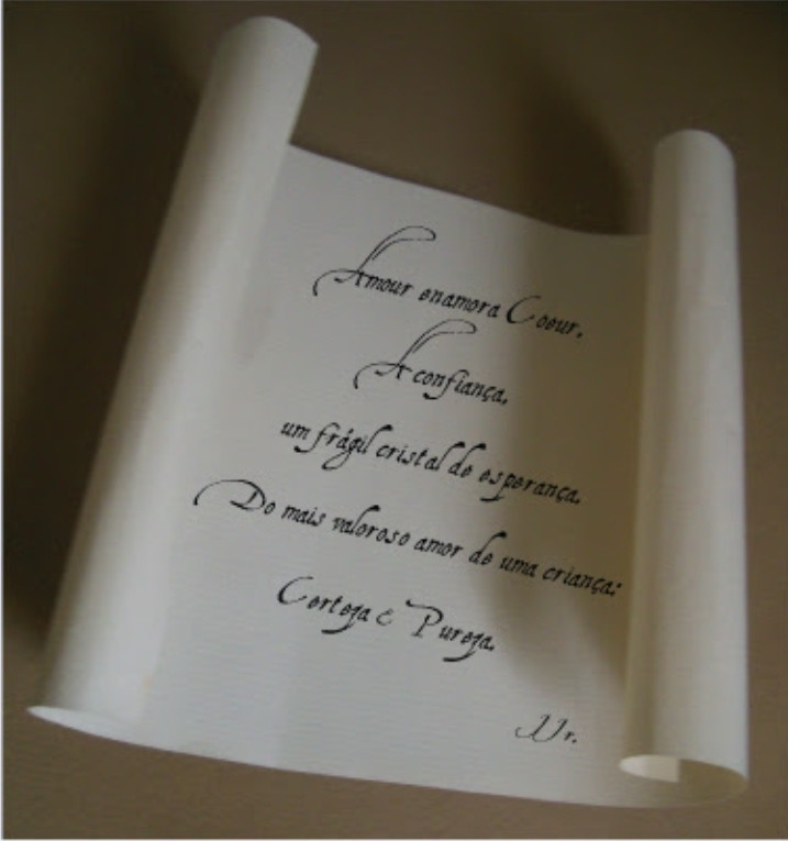 Cartas.

"...Amour enamora Coeur.
A confiança, um frágil cristal de esperança.
Do mais valoroso amor de uma criança:
Certeza & Pureza..."

JJr.