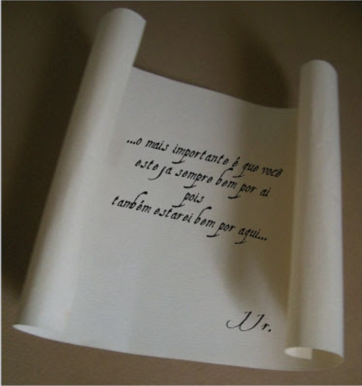 Cartas. 

"...o mais importante é que você esteja sempre bem por ai pois também estarei por aqui..."

JJr.