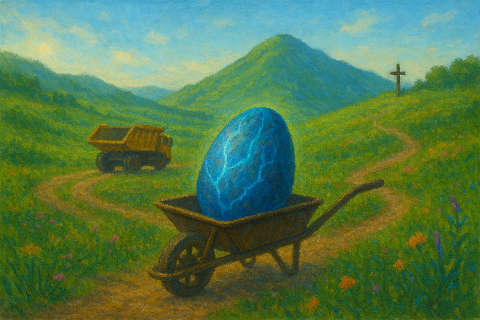 Do Grão a Luz

Ela era o nó silencioso que amarrava várias estradas. Estava ali desde antes do tempo registrado. 

No início, o lugar era oceano; depois, tornou-se deserto. Ela, que fora um pequeno grão de areia, crescia, acumulando matéria orgânica que grudava em seu corpo, resultado dos tombos que levava. No começo, era frágil e se quebrava; com o passar das eras, ganhou resistência.

Cavaleiros e algumas carroças solitárias começaram a cruzar seu caminho. Nas noites de sexta-feira, ela era altar. Um grupo depositava oferendas sobre ela. O sangue de animais, velas, cachaça manchavam sua pele. A encruzilhada se iluminava com a luz trêmula dos rituais, e ela absorvia a energia, em clima de oração.

Movia-se apenas quando um casco de animal a empurrava, quando uma roda passava sobre ela e a fazia rodopiar, ou quando algum desatento a chutava. Uma vez, uma enxurrada a arrastou para o barranco, e ela só retornou à estrada anos depois, quando uma família a escolheu como base para a fogueira de um piquenique. Naquele dia, sentiu o calor aquecê-la, o que provocou um desejo enorme de soltar faíscas.

Mas naquela manhã, tudo mudou.

Veículos enormes invadiam a rodovia. Máquinas ruidosas arrancavam pedaços do solo que ela chamava de lar. O mundo se multiplicava em possibilidades e vozes, e, de repente, uma pá de ferro gigantesca a abocanhou junto com a terra.

Dentro da caçamba, soterrada, o mundo se abriu com um solavanco. O caminhão partia em velocidade. Do alto, olhou para a rotatória e viu que um horizonte poeirento ficava para trás. Os buracos do trajeto a faziam emergir ainda mais do cume de chão despedaçado. Depois de horas saltitando, uma colina surgiu à frente. O ar ficou fresco, quase líquido. A vegetação mudou; agora era verde vibrante, cheia de viço. As cachoeiras caíam em perfeitos véus de noivas. Flores bordavam os barrancos, colorindo tudo ao redor. Ela ficou fascinada; o chão que conhecia era feito apenas de lama, sem vida, sem nuance.

Ao final do trajeto, deslizou junto com a terra que ainda carregava o cheiro do antigo lar. Caída no gramado, ficou por uma semana. Mãos cuidadosas a tocaram com fascínio e a colocaram em uma carriola. Um par de olhos sensíveis olhou para ela — "Que xisto incrível… Vai ficar perfeito no novo projeto" — sussurrou alguém.

A sujeira que a envolvia foi retirada. Segura por luvas de borracha, recebeu seu primeiro banho. Sentiu a bucha ativar sua crosta, e seus veios tímidos azulados apareceram. Agora podia revelar seu brilho oculto.

Meses depois, a cruz de madeira ergueu-se no alto da montanha. Uma igreja nasceu, e o sino da torre badalava com força. Polida, reluzente, foi colocada no altar entre dois anjos, tornando-se a pia batismal que receberia a água e o choro das crianças, guardando memórias e esperanças no fundo de sua alma de rocha.

E ali, finalmente, aprendeu que, mesmo uma pedra lançada à encruzilhada do tempo, podia ser lapidada — e se tornar luz.

@rschumaher