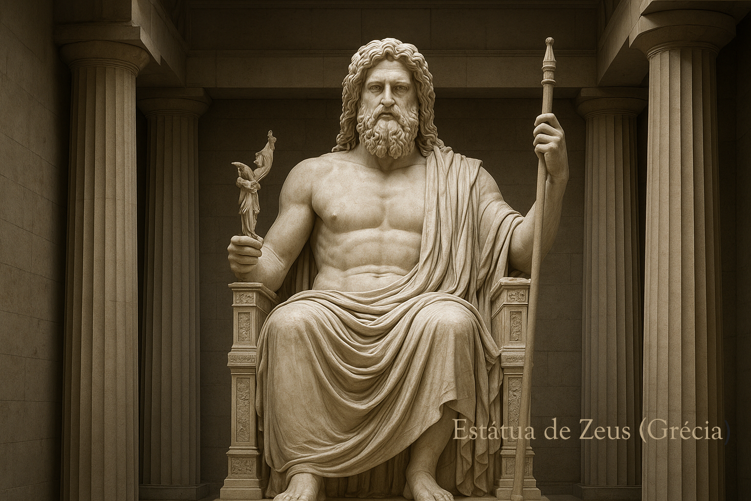 CAPÍTULO - II

⚡ Maravilha Antiga – Estátua de Zeus (Grécia)
Um estrondo ecoa como trovão.
As nuvens se abrem feito cortinas — e surge o rei do Olimpo.
Sentado no trono com autoridade divina: doze metros de puro ouro, ébano e glória.
Na mão direita, a vitória; na esquerda, o cetro dos deuses. 
Construída por Fídias, para lembrar aos mortais que os seres supremos mandam no jogo.
Zeus olha para as Sete jovens, ergue uma sobrancelha de marfim e diz:
— Moderninhos, vocês têm selfies demais e reverência de menos.
Um raio cai no cenário.
Silêncio absoluto.
A estátua cintila entre gemas preciosas.
Ninguém ousa responder.
________________________________________
🏔️ Maravilha Moderna – Machu Picchu (Peru)
Ela surge como profecia nascida de montanha, silenciosa e sagrada:
Uma cidade inteira construída a quase dois mil e quatrocentos metros de altura, encaixando rochas com tanta precisão que nem uma folha de papel passa entre elas.
Machu Picchu ergue o que seria sua “voz” ancestral:
— Grande Zeus, não precisa exagerar nos efeitos especiais.
— No meu período, poder era silêncio, altitude e… estratégia.
Zeus rebate:
— Altitude? Eu moro no Olimpo, lembra?
Machu Picchu, tranquila como uma lhama sábia, responde apenas com existência — sólida e eterna.
Mas a plateia aplaude a engenharia da civilização inca.
E Zeus, mesmo contrariado, aceita: os Andes também têm suas divindades.
________________________________________
🌙 Maravilha Antiga – Templo de Ártemis (Turquia)
Ele chega cercado de cento e vinte e sete colunas — como um exército de mármore.
É tão grandioso que dizem ter sido reconstruído três vezes, renascendo após desastres.
O Templo cede a palavra à deusa da caça, que fala:
— Eu era museu e galeria de arte num só corpo.
Ela lança uma flecha imaginária para o teto, só por glamour. O tecido cósmico se rasga e estrelas caem, bordando o mar.
Ártemis retorna ao monumento, que é ovacionado, e exala fragrâncias de flores noturnas que deixam o público enfeitiçado.
________________________________________
🐍 Maravilha Moderna – Chichén Itzá (México)
A música muda — tambores maias tocam o ritmo do tzolkin.
Surge Kukulkán, pirâmide com escadarias alinhadas ao Sol.
A serpente de luz do equinócio toma forma.
Chichén Itzá cumprimenta com elegância:
— Saudações, Ártemis. Vejo que seu templo era famoso pela forma.
— O meu… pela transformação.
Ártemis responde com sorriso de predadora:
— Meu querido, rituais sob a lua eu inventei.
— Mas confesso que sua serpente é poesia que desce degraus.
Um encantamento paira no ar. Uma coruja pia para quebrar o feitiço.
________________________________________

O desfile continua no Capítulo III