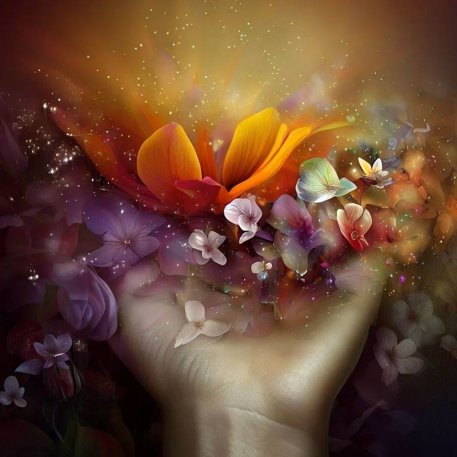 Nas mãos do tempo, flores desabrocham,
Pintando a terra onde os sonhos se encontram.
Pétalas tecidas com raios de aurora,
Cada flor é uma história, uma memória.

No jardim da vida, cores se misturam,
A diversidade das flores reluzem.
Rosas apaixonadas exalam perfume,
Enquanto lírios brancos trazem o lume.

Orquídeas dançam com graça singular,
Violetas humildes, a simplicidade a brilhar.
Todas as flores, um arco-íris terreno,
Numa coreografia de vento sereno.

Do solo até o céu, elas se elevam,
A beleza efêmera, nas almas em prece.
Flores oferecidas em gesto sincero,
Expressão do amor, verdadeiro e eterno. 

Assim como nós, as flores são únicas,
Cada uma com sua própria túnica.
E juntas formam um tapete de cor,
Um presente da natureza, um tesouro de amor. 

Na teia da vida, as flores são laços,
Preenchem espaços, espalham abraços.
Em cada pétala, um conto a contar,
De poesia silenciosa, o vento a clamar.

Referências originais:
Facebook: https://www.facebook.com/photo.php?fbid=699470715540758
Export: facebook-algumaspoesias-19_5_2026-8zX610Ht.zip
Data original: 2023-08-08 22:55:12
