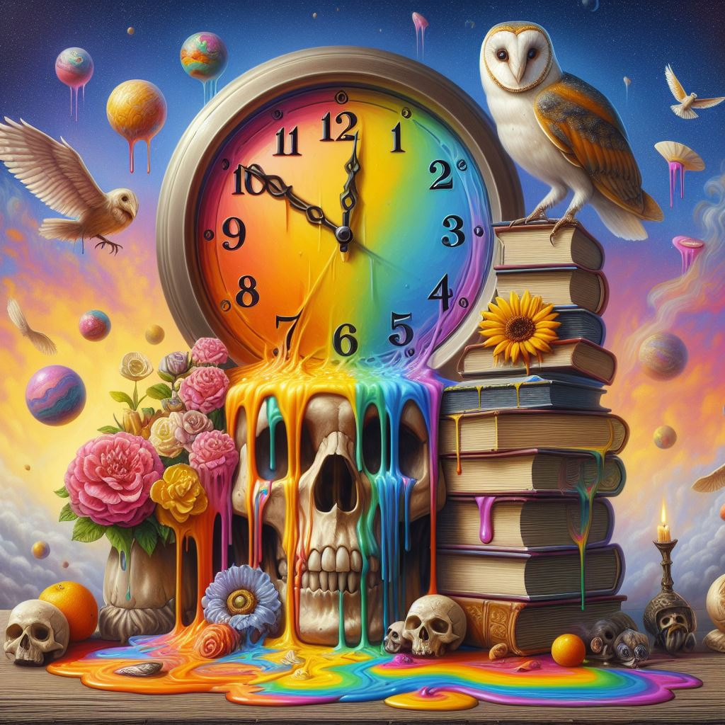 O tempo é um tesouro
Que ninguém pode guardar
O nosso agora acabou de passar
E o nunca que é comprado por ouro

O tempo é um espelho
Que reflete alguma verdade
Pode ser tão clara que a vista nos arde
Ou omitida com venda no olho. 

O tempo é um sonho
Que não se consegue realizar
Pode ser doce e te enganar
Ou ser cruel ou até enfadonho

O tempo é tudo
Só ele que vai restar
Sem água, sem terra, sem luz, sem ar
Sem letra, sem cor, sem dor, no absurdo! 

Eder B. Jr.

Referências originais:
Facebook: https://www.facebook.com/photo.php?fbid=823405789813916&set=pb.100064335086585.-2207520000&type=3
Instagram: https://www.instagram.com/p/C3ThPPOrigV/
Data visível no Facebook: 13 de fevereiro de 2024