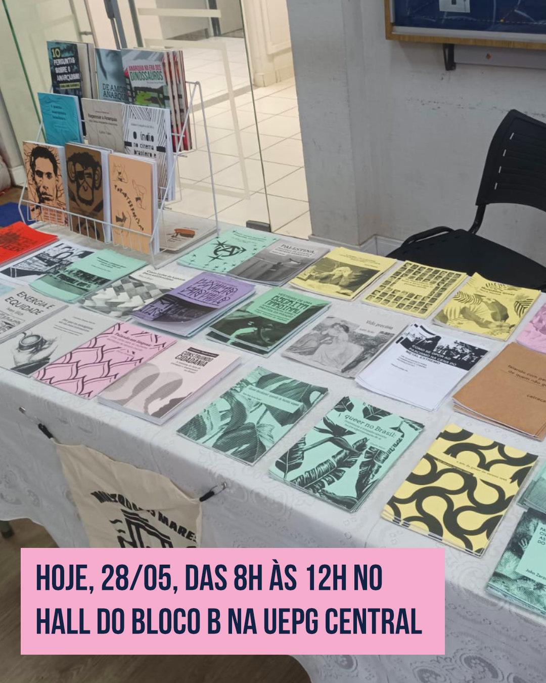 Hoje, 28/05, das 8h às 12h, a Editora Monstro dos Mares está no hall do Bloco B da UEPG Central, em Ponta Grossa (PR), com Caronte Mayer.Livros e zines do catálogo disponíveis durante a manhã. Passa lá para conhecer as publicações e fortalecer a circulação editorial independente.

Fonte: https://mastodon.social/@monstro/116652276793407285
#fediverse #livro #literatura