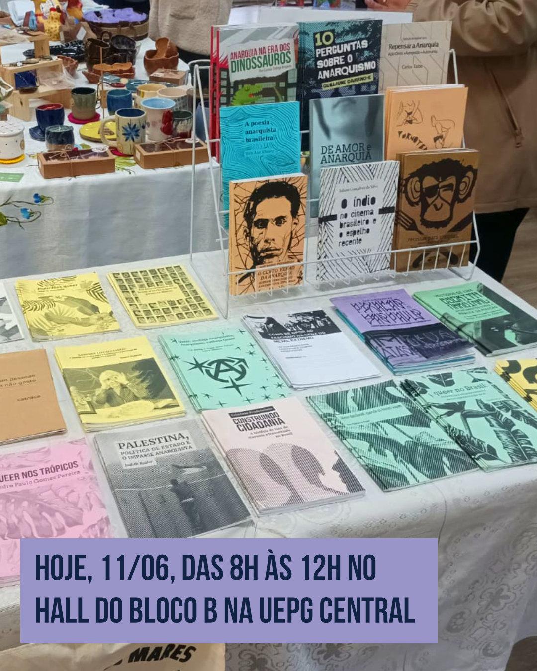 Hoje, 11/06, das 8h às 12h, a Editora Monstro dos Mares está no hall do Bloco B da UEPG Central, em Ponta Grossa (PR), com a presença de Caronte Mayer.Livros, zines e materiais do catálogo disponíveis para consulta e aquisição. E, como estamos em clima de Festa Junina, a banquinha ganha uma edição especial para esquentar a manhã com boas leituras e bons encontros.Passa lá para conferir a edição Festa Junina da nossa banquinha!

Fonte: https://mastodon.social/@monstro/116731418790753774
#fediverse #livro #literatura