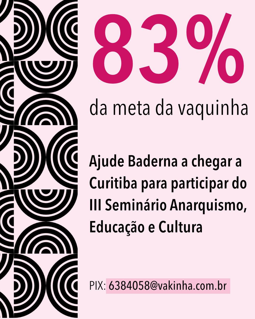 Chegamos a 83% da meta da vaquinha. Falta pouco para tornar possível a viagem até Curitiba para participar do III Seminário Anarquismo, Educação e Cultura e apresentar o início da minha pesquisa sobre a Monstro dos Mares.Muito obrigado a todas as pessoas que já contribuíram e compartilharam. Se puder fortalecer nessa reta final, qualquer valor ajuda muito. Compartilhar a vaquinha também faz diferença.PIX: 6384058@vakinha.com.brhttps://vakinha.com.br/6384058

Fonte: https://mastodon.social/@monstro/117469189546046242
#fediverse #livro #literatura