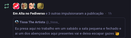 Relato sobre peido em ambiente de trabalho está em alta no jefferson.

Fonte: https://conversafiada.net/@_tissa_/116586958105574088
#fediverse #livro #literatura